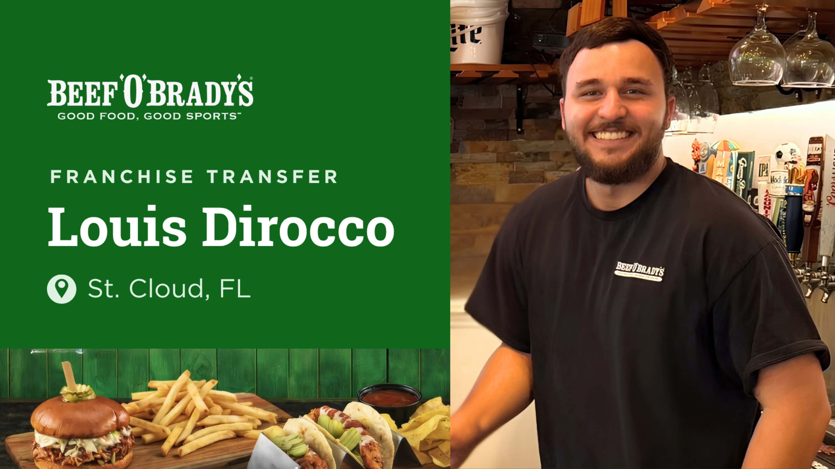 image of Louis Dirocco, Former Beef 'O' Brady's General Manager and now franchise owner