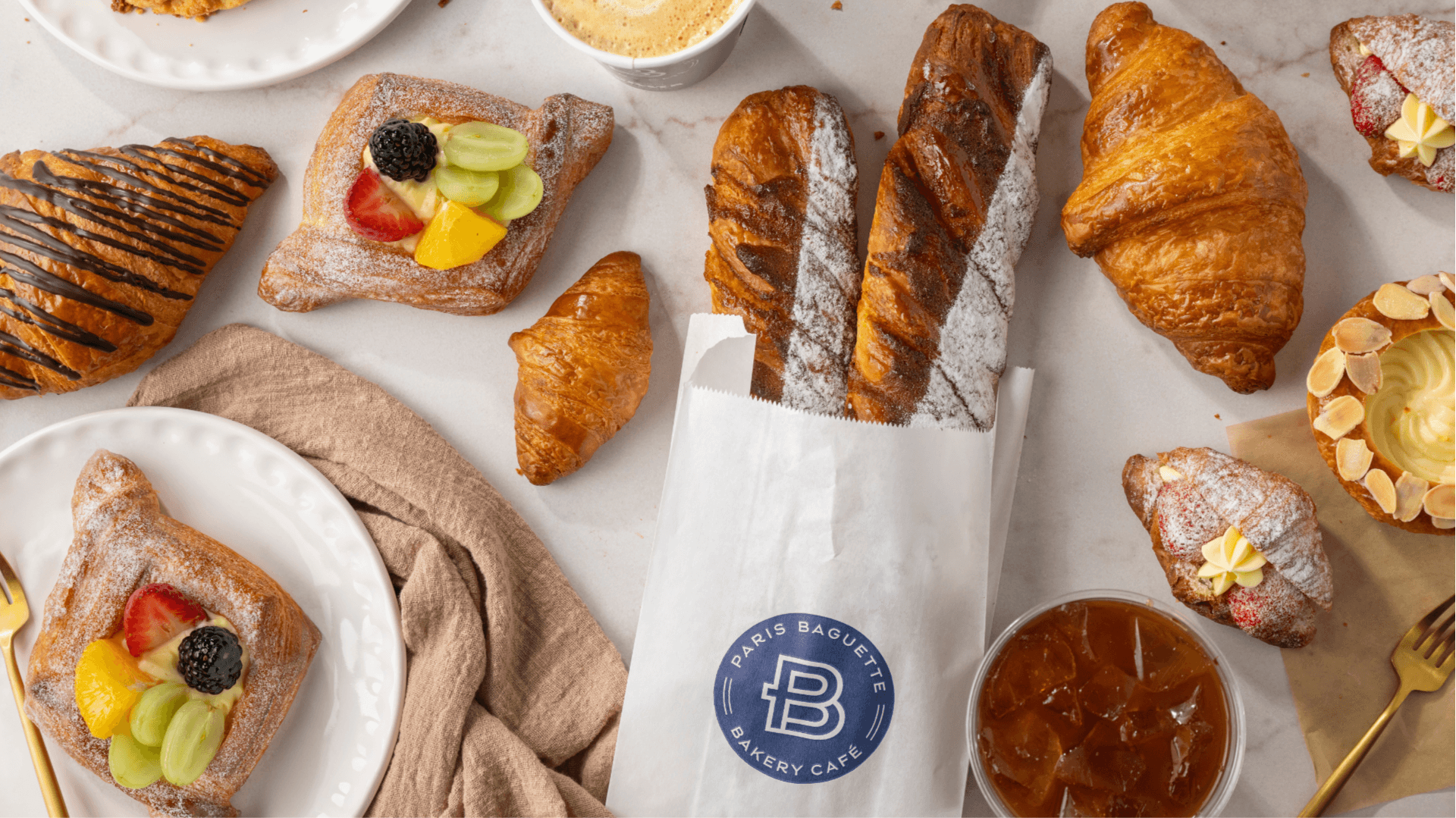 Photo of Paris Baguette pastries and coffee beverage