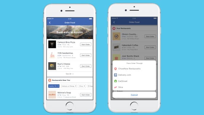 Facebook Unveils Food-Delivery Service