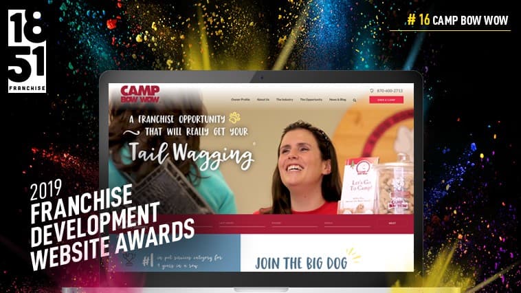 Franchise Development Website Awards: Camp Bow Wow Makes 2019 Top 20, Tied at No. 16