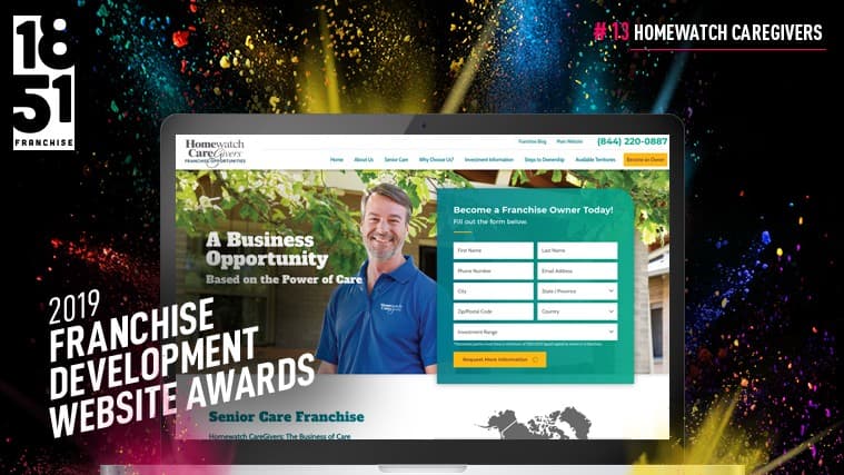 Franchise Development Website Awards: Homewatch CareGivers Comes In Tied at No. 13 in 2019 Top 20