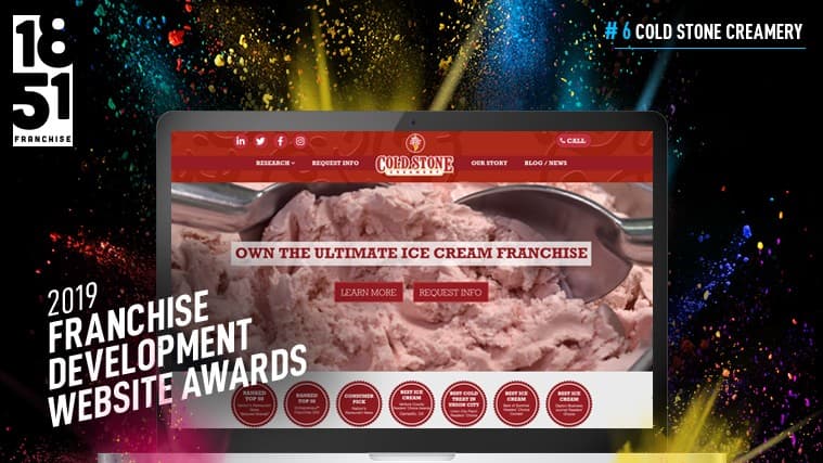 Franchise Development Website Awards: Cold Stone Creamery Joins Three-Way Tie for No. 6 Spot in 2019 Top 20