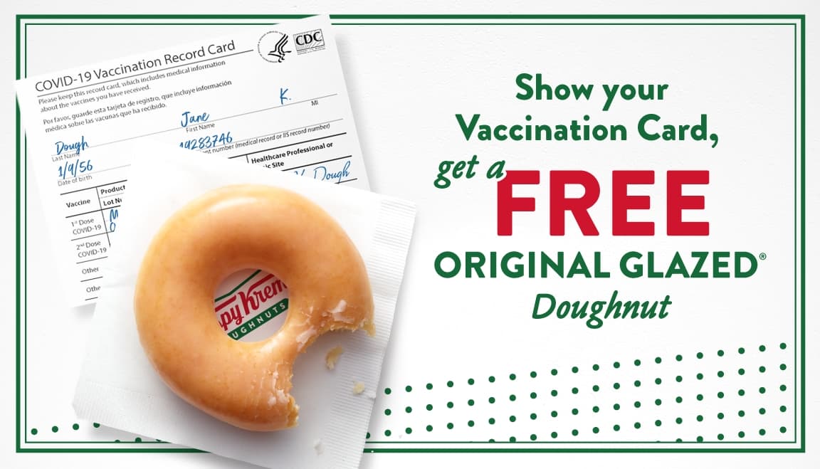 Krispy Kreme Offers Free Doughnuts for a Year to Encourage Customer Vaccination