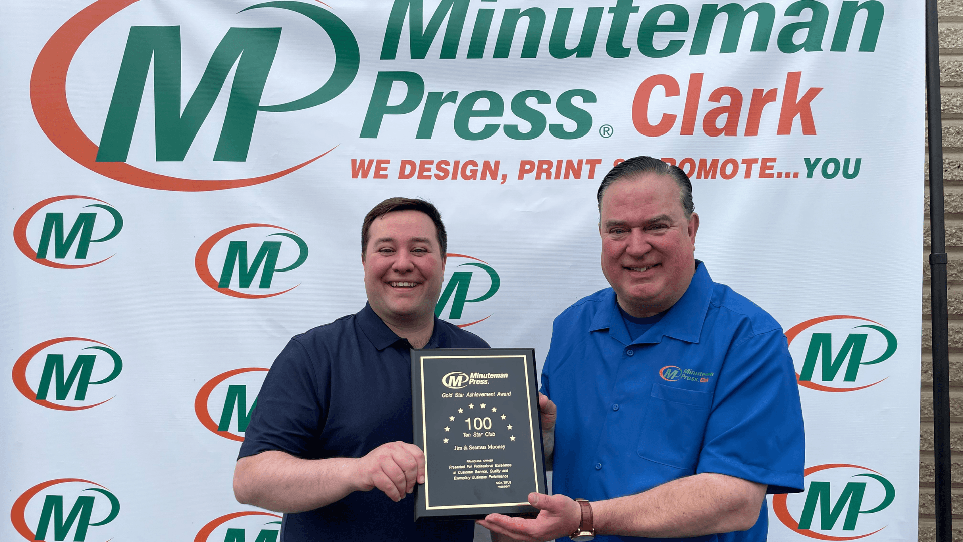 Minuteman Press Franchise Owners Jim and Seamus Mooney Celebrate 5 Years and Relocation to Clark, NJ with Grand Opening