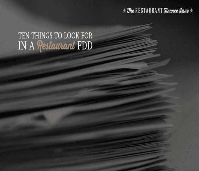 10 Things to Look for in a Restaurant FDD   