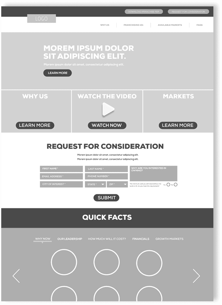Website layout option 3