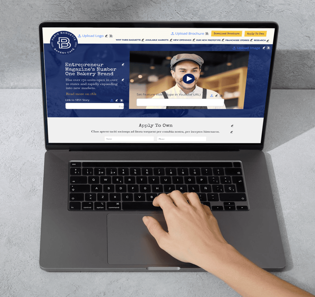 Customizing site on laptop