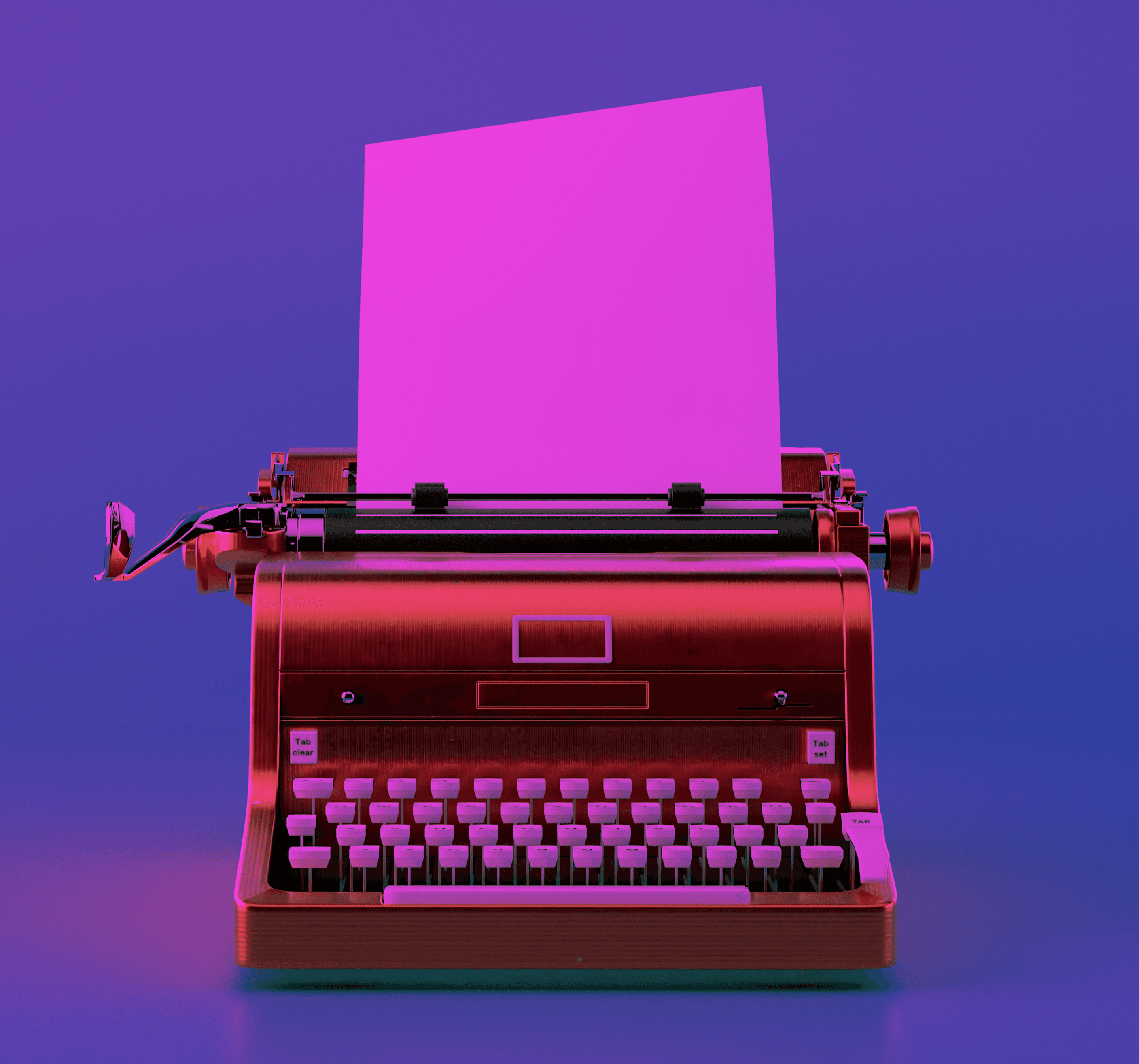 Red Typewriter with Pink Paper Red Typewriter with Pink Paper