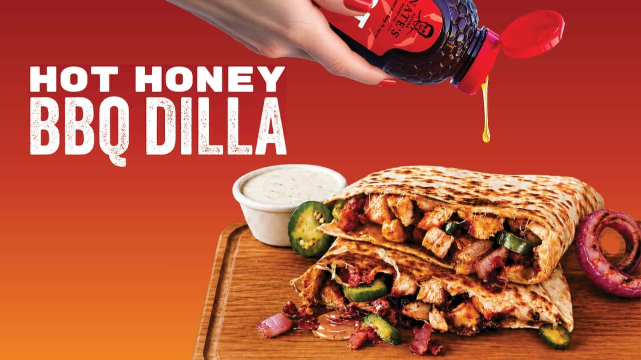 How undefined Evolved and Set New Standards Hot Honey BBQ Chicken Quesadilla | Dillas Primo Quesadillas