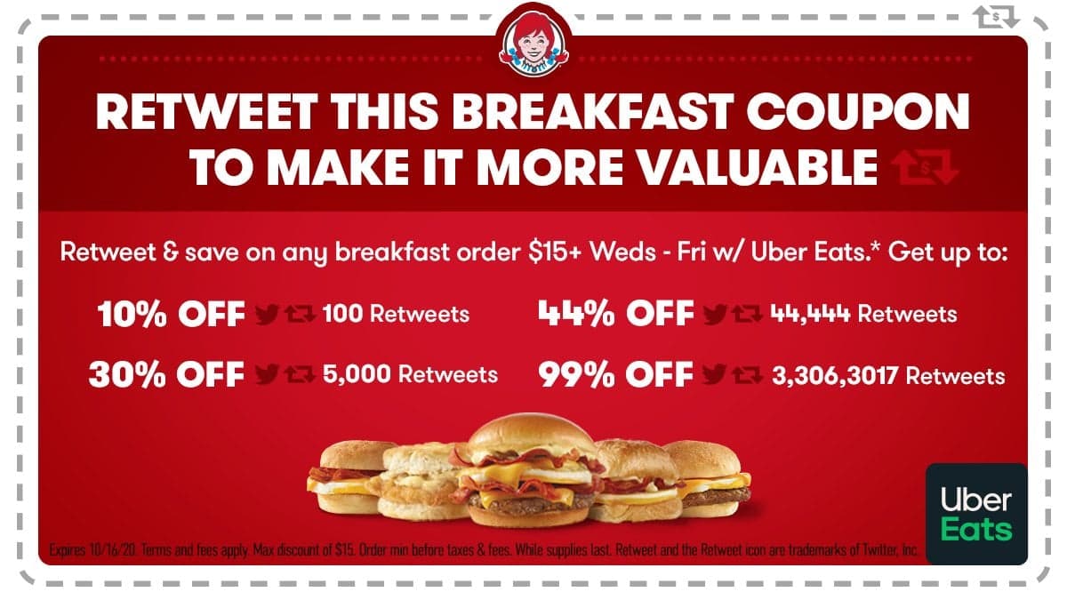 Wendy’s New Coupon Gets More Valuable the More It’s Shared on Twitter Wendy’s New Coupon Gets More Valuable the More It’s Shared on Twitter