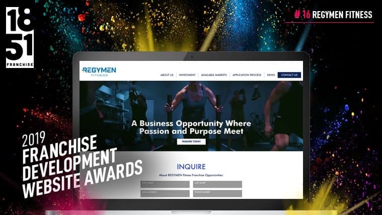 Franchise Development Website Awards: Regymen Fitness Comes In Tied at No. 16 in 2019 Top 20 Franchise Development Website Awards: Regymen Fitness Comes In Tied at No. 16 in 2019 Top 20