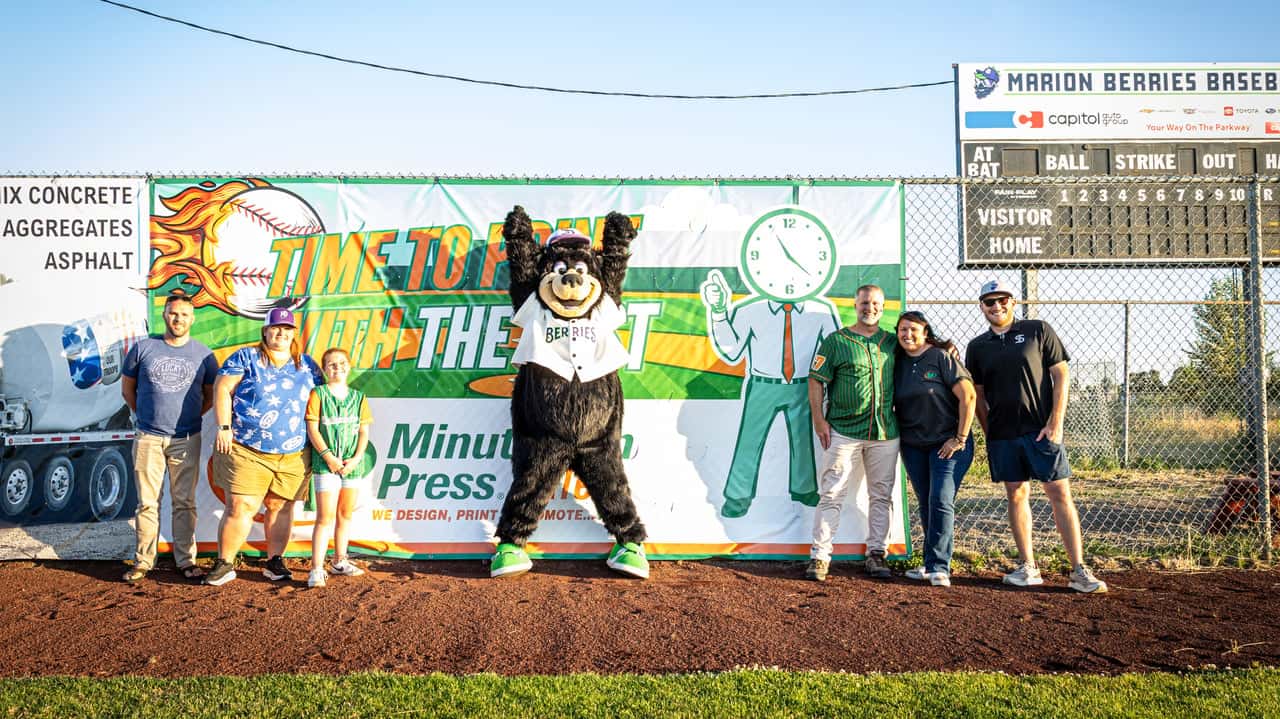 Minuteman Press Franchise Review: Second Generation Thrives in Oregon Minuteman Press and Marion Berries day at the ballpark. Photo Credit: Jake DuFault, Marion Berries.