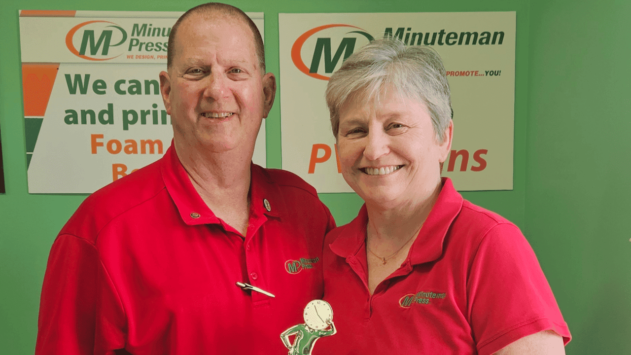 Minuteman Press Franchise Review: 15 Years for Jeff & Diana Merritt Minuteman Press franchise owners Jeff & Diana Merritt, Salisbury, MD.