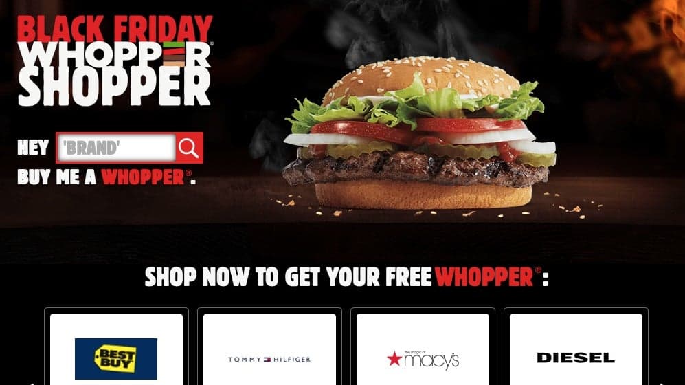 Burger King Releases Whopper Shopper Black Friday Promotion Burger King Releases Whopper Shopper Black Friday Promotion