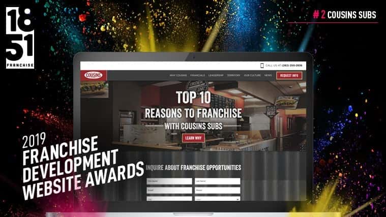 Franchise Development Website Awards: Cousins Subs Secures Franchise Development Website Awards: Cousins Subs Secures No. 2 Spot in 2019 Top 20