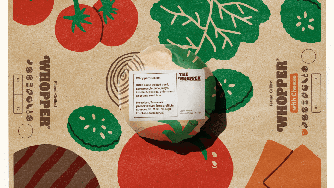 Burger King Puts Whopper Recipe on Wrappers to Promote the Removal of Artificial Ingredients Burger King Puts Whopper Recipe on Wrappers to Promote the Removal of Artificial Ingredients