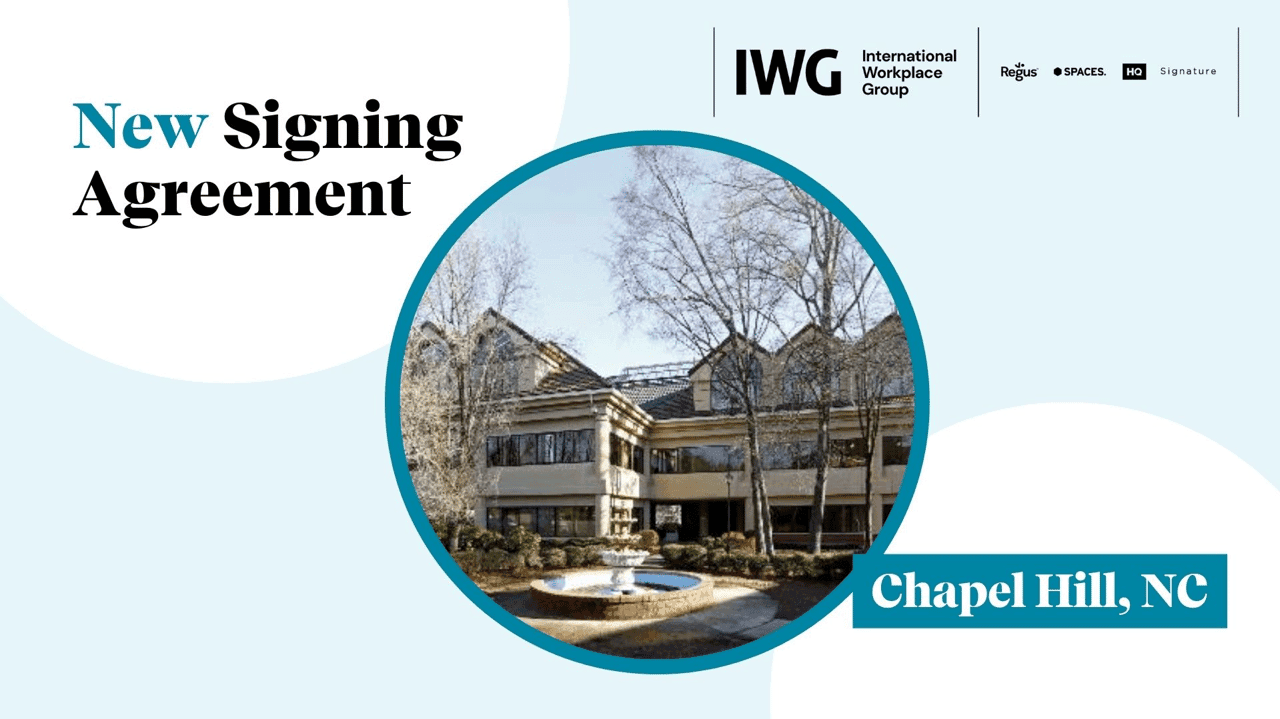 IWG Signs Agreement for New Regus Location in Chapel Hill IWG Signs Agreement for New Regus Location in Chapel Hill