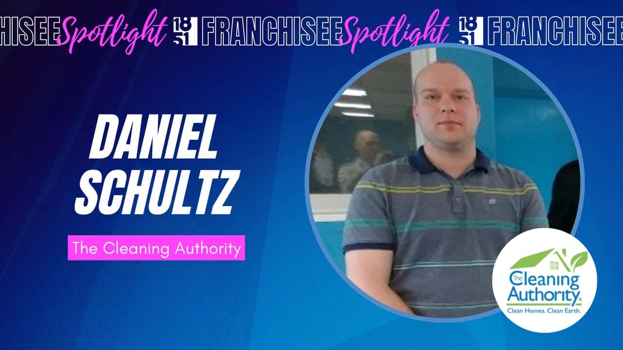 Air Force Veteran Builds a New Mission in Omaha, Nebraska, 1851 Franchisee Spotlight graphic with photo of Daniel Schultz and The Cleaning Authority logo