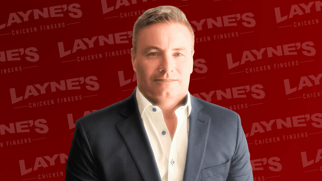 Why This Arby’s Franchisee Diversified With Layne’s Chicken Fingers Photo of Layne's, Arby's franchisee Doug McGuire with Layne's Chicken Fingers logo