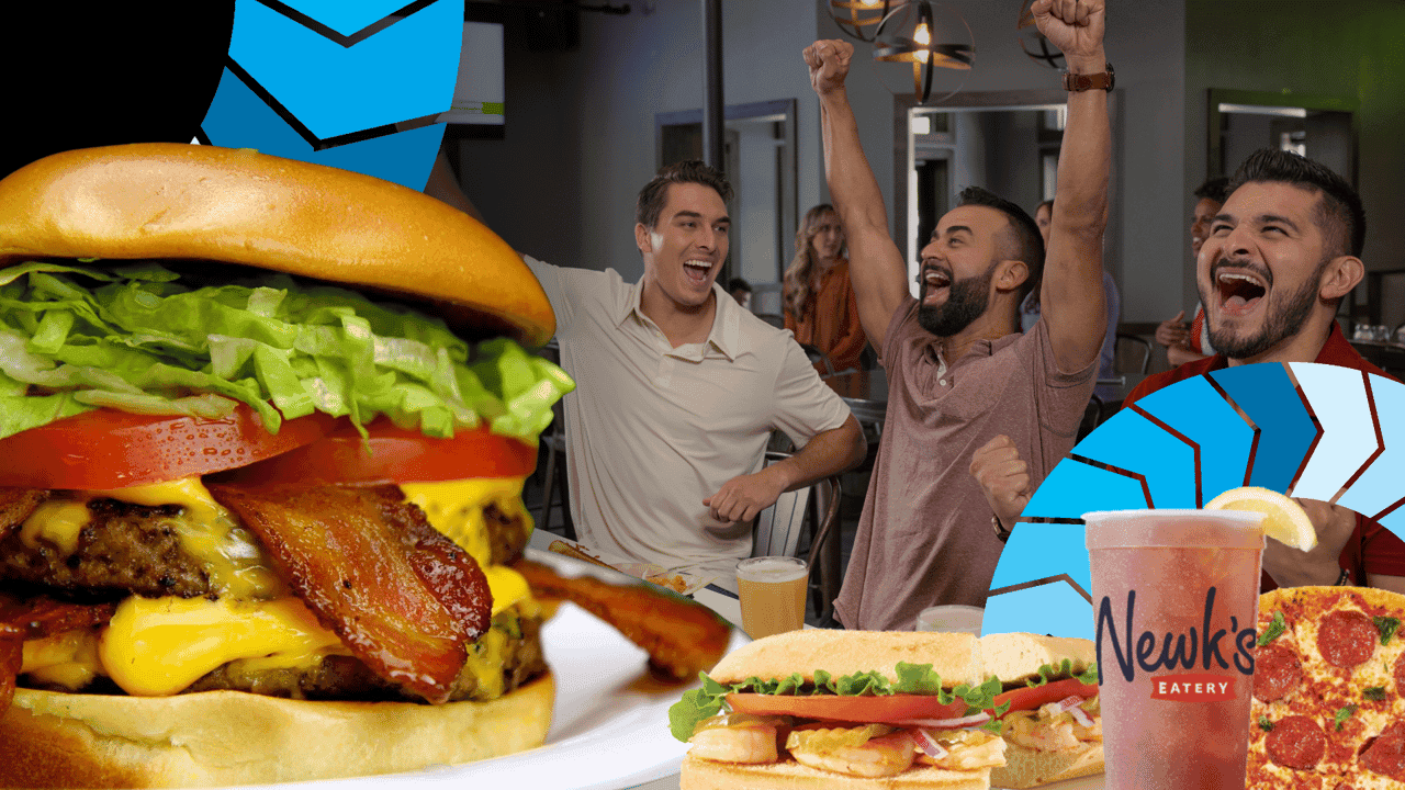 How undefined Evolved and Set New Standards Design with FSC Franchise Co. logos, Newk's Eatery cup, and photo of guests in restaurant