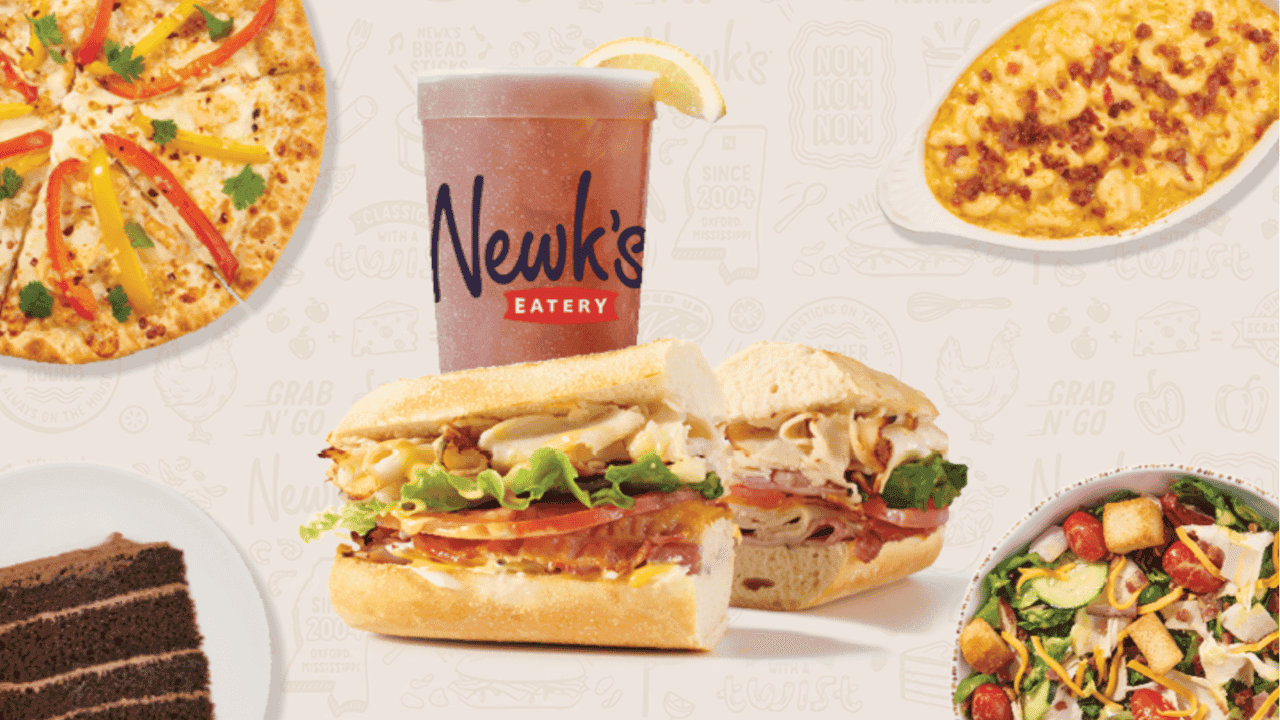 How Newk’s Eatery Evolved and Set New Standards Design with Newk's food, dink and dessert