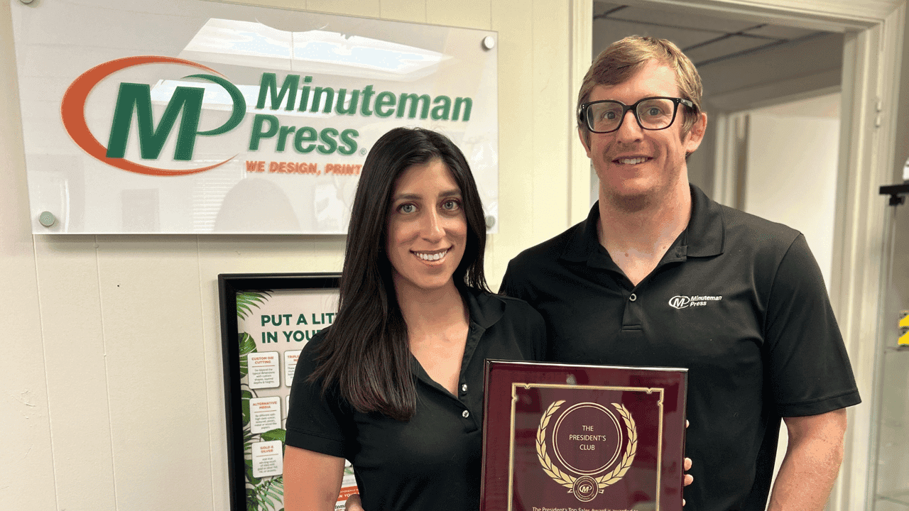 How Minuteman Press International Evolved and Set New Standards Minuteman Press franchise owners Rachel and Cort Payne, Fort Worth, Texas.
