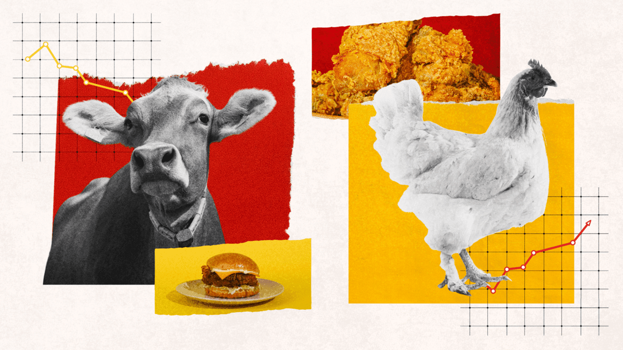 Beef's Price Gap With Chicken at Fast Food Narrows to Ten Cents