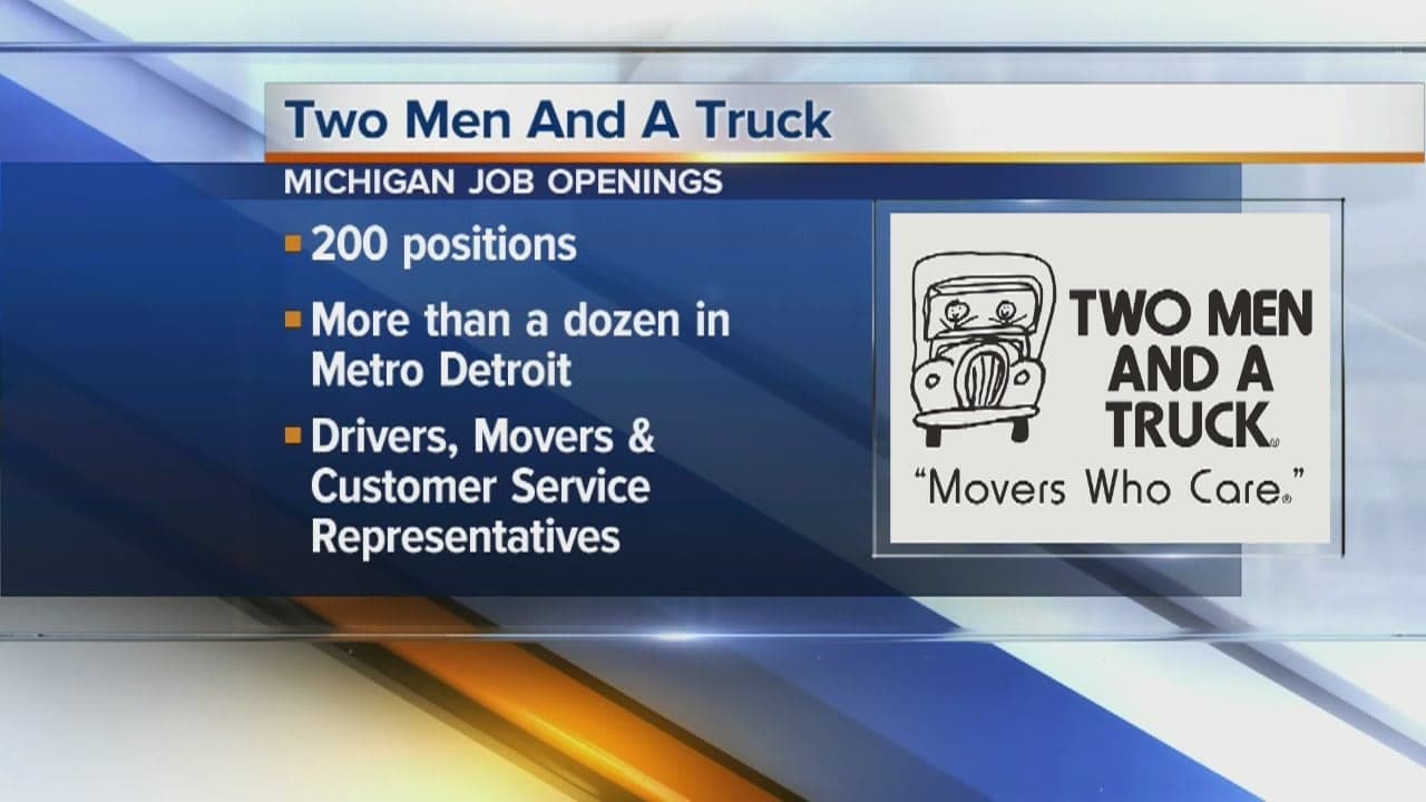 WXYZ-Detroit: TWO MEN AND A TRUCK Seeking 200 New Employees in Detroit WXYZ-Detroit: TWO MEN AND A TRUCK Seeking 200 New Employees in Detroit