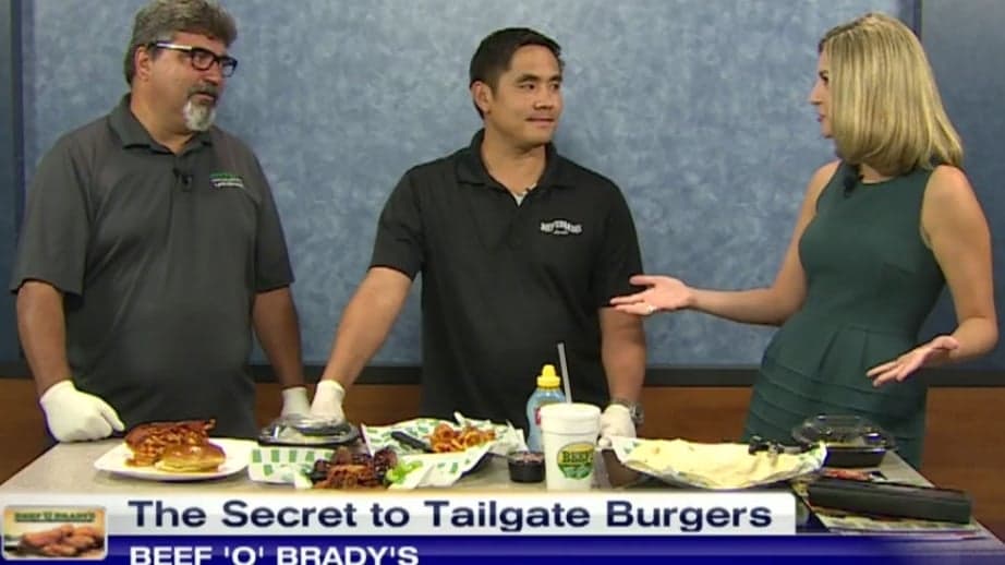 WJHG- Panama City Beach, Florida: Beef ‘O’ Brady’s Shares the Secret to a Perfect Tailgate Burger WJHG- Panama City Beach, Florida: Beef ‘O’ Brady’s Shares the Secret to a Perfect Tailgate Burger