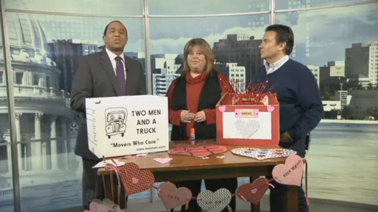 WKOW- Madison, Wisconsin: Using TWO MEN AND A TRUCK® Boxes to Create Valentine's Day Crafts WKOW- Madison, Wisconsin: Using TWO MEN AND A TRUCK® Boxes to Create Valentine's Day Crafts