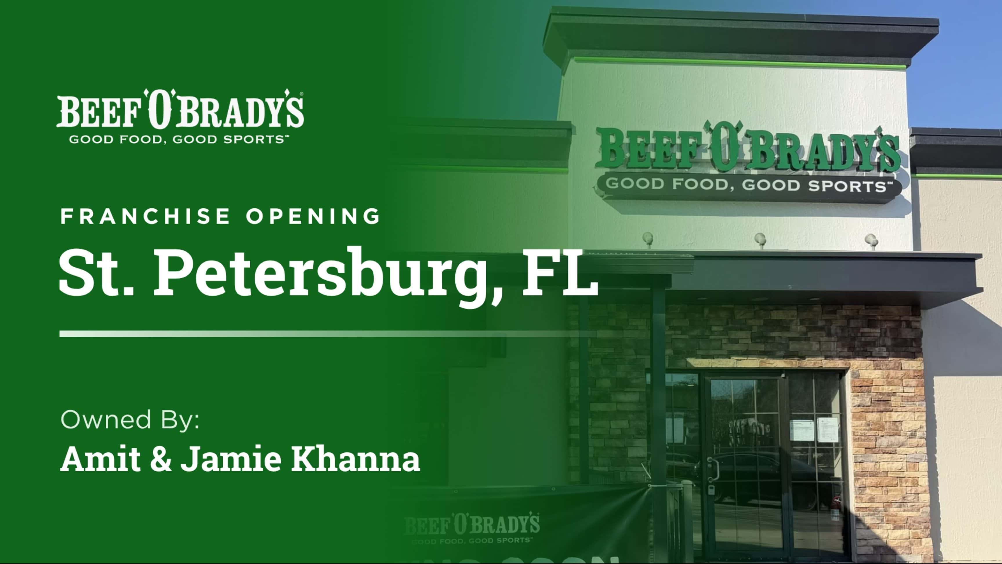 Beef 'O' Brady's Expands St. Petersburg Presence With 66th Street North Location image of beef o brady's St. Petersburg Florida 66th Street North Location