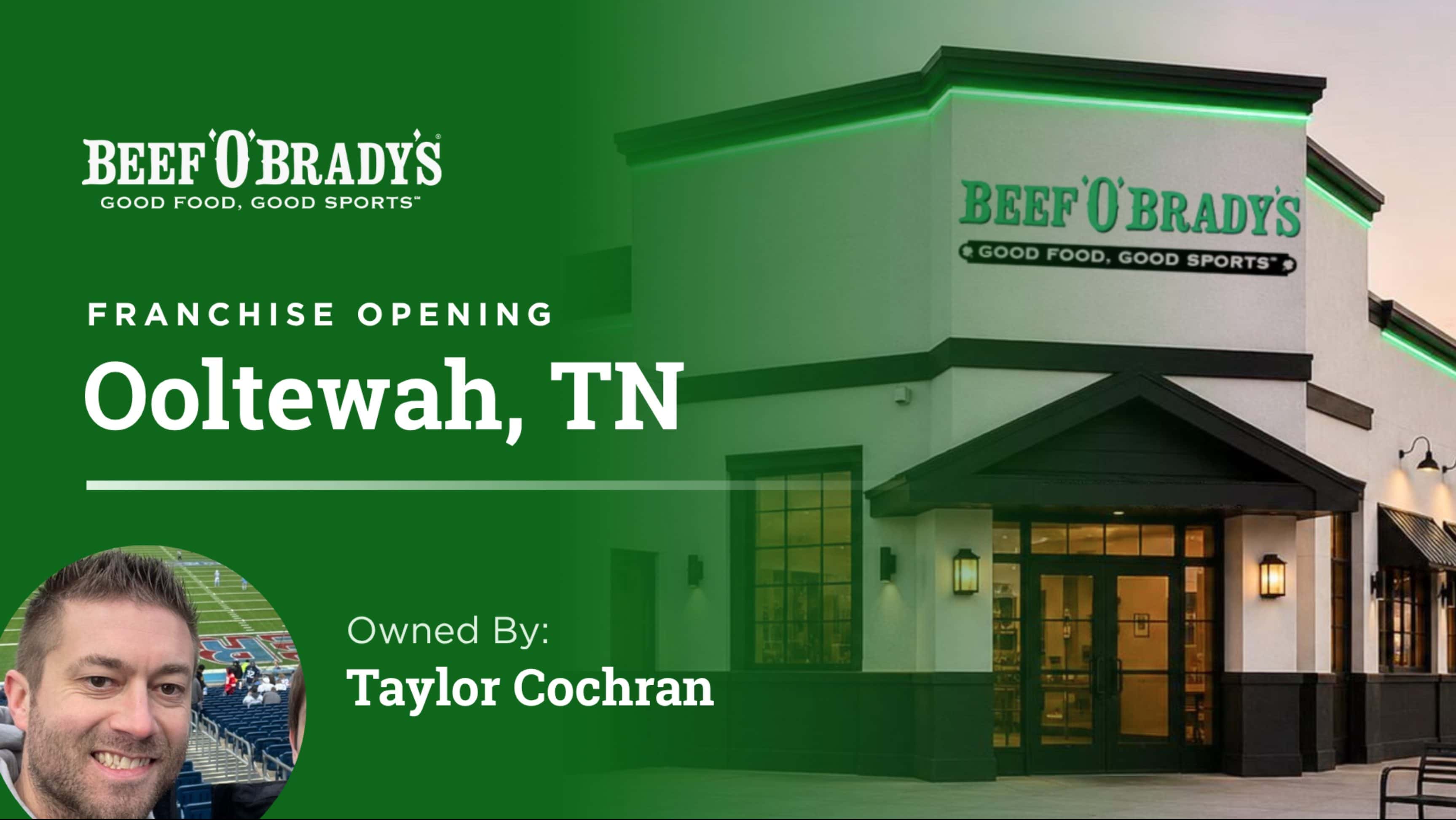 Beef 'O' Brady's to Open Its Newest Location in Ooltewah, Tennessee on December 14th image of Beef O Brady's Ooltewah, Tennessee franchise opening