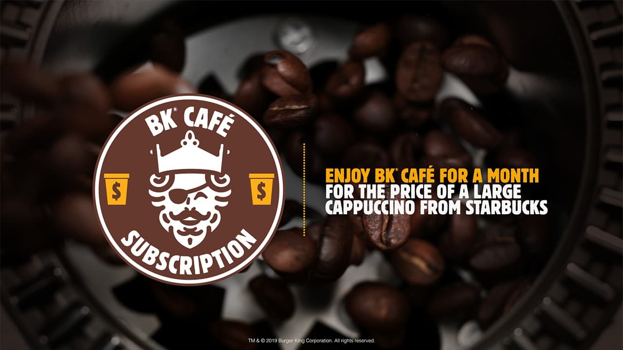 Burger King Targets Starbucks With New $5-Per-Month Coffee Subscription Service Burger King Targets Starbucks With New $5-Per-Month Coffee Subscription Service